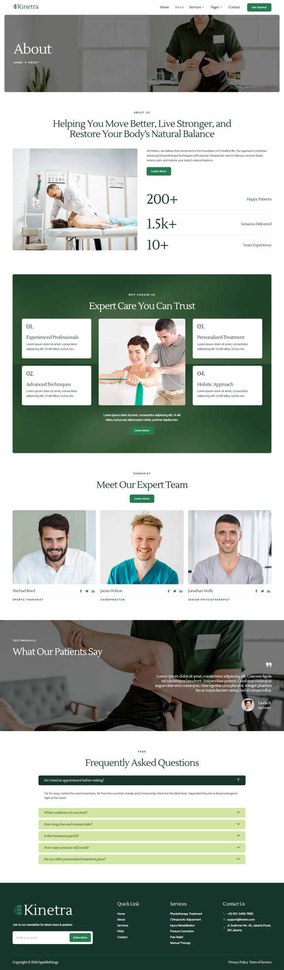 About — Kinetra - Physiotherapy & Chiropractic Elementor Template