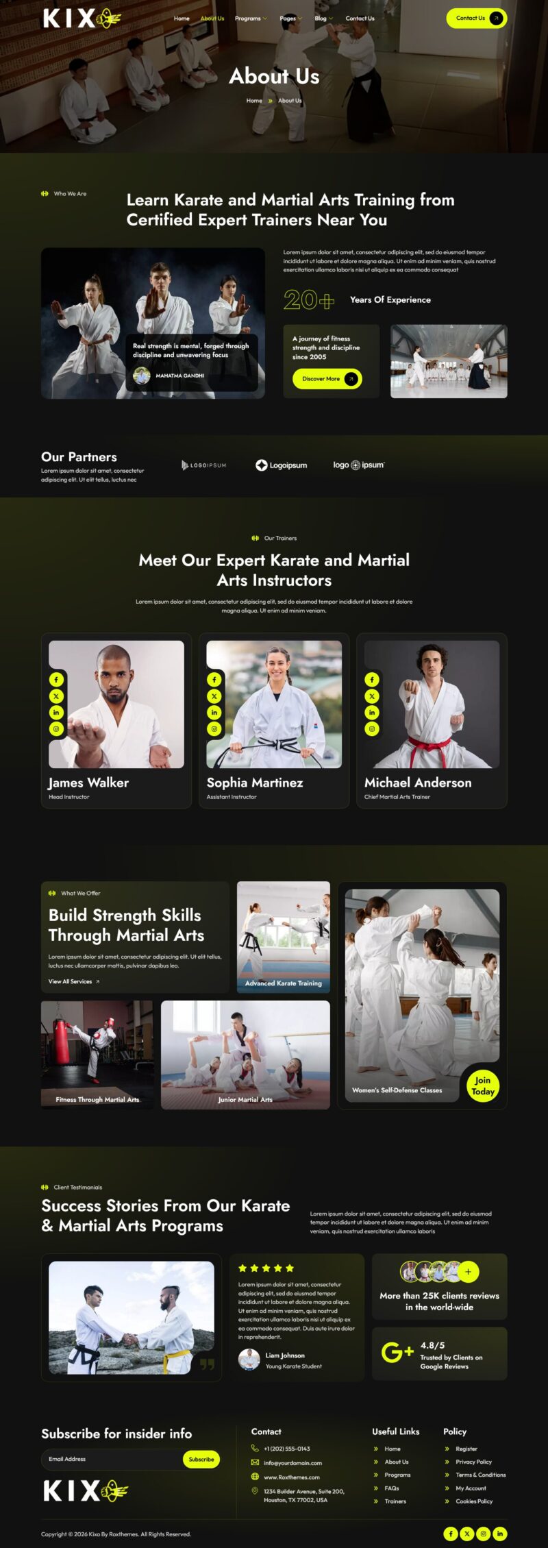 About Us — Kixo - Karate & Martial Arts School Elementor Template