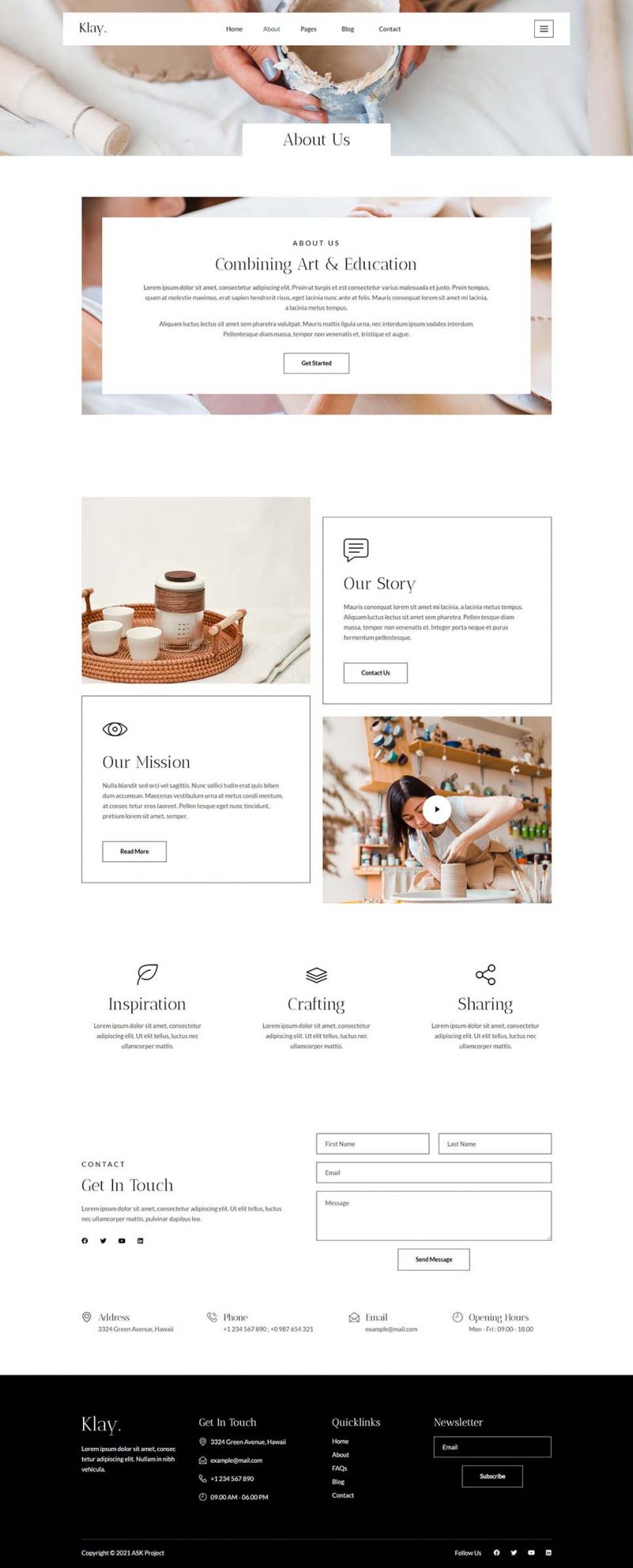 About — Klay - Pottery and Ceramics Studio Elementor Template