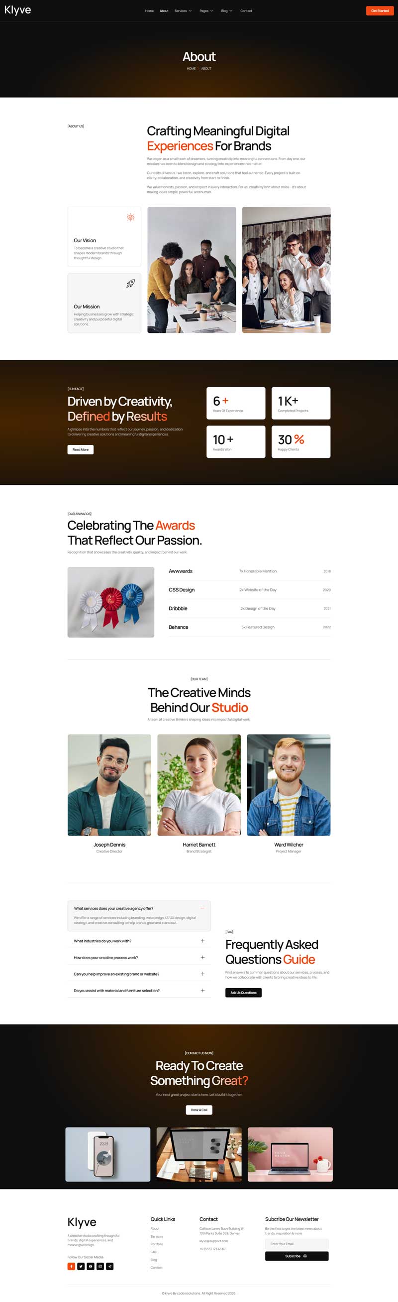 About — Klyve - Creative Agency Elementor Template