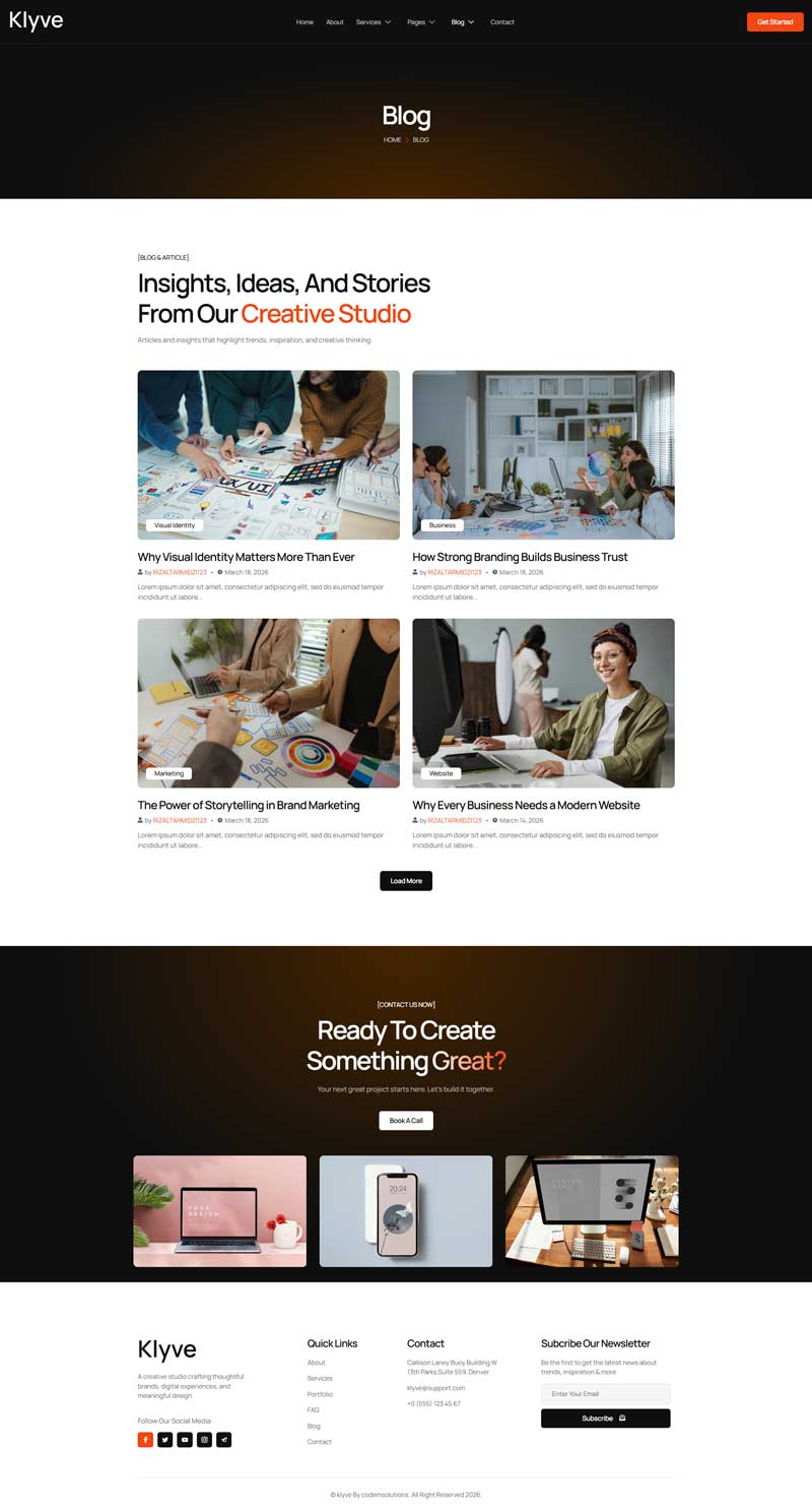 Blog — Klyve - Creative Agency Elementor Template