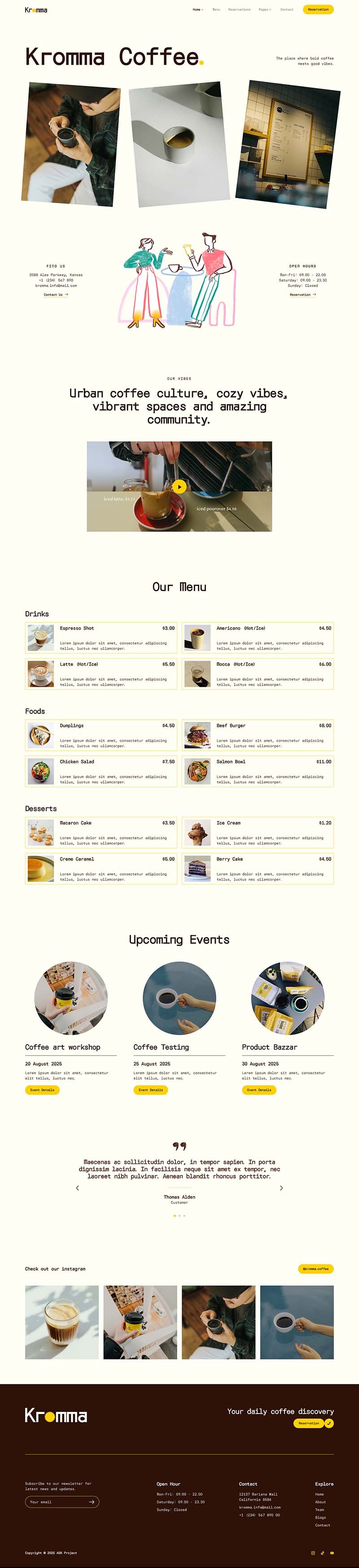 Home 1 — Kromma - Coffee Shop and Cafe Elementor Template