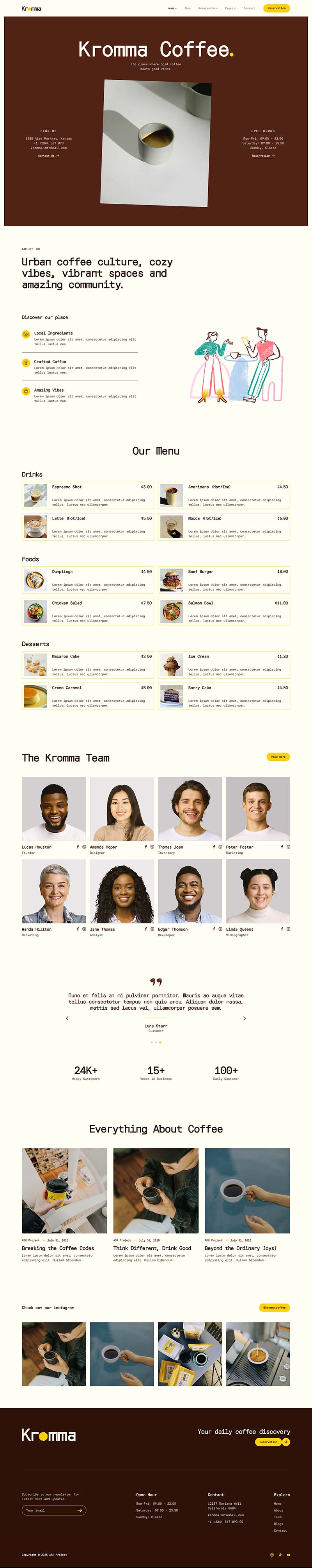 Home 2 — Kromma - Coffee Shop and Cafe Elementor Template