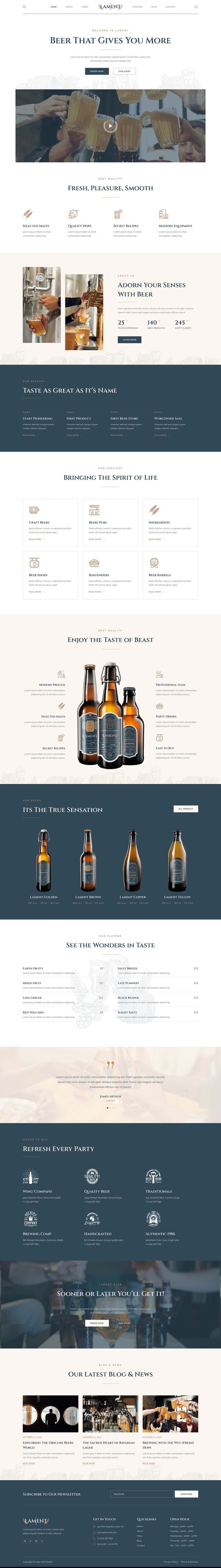 Home — Lament - Craft Beer & Brewery Elementor Template