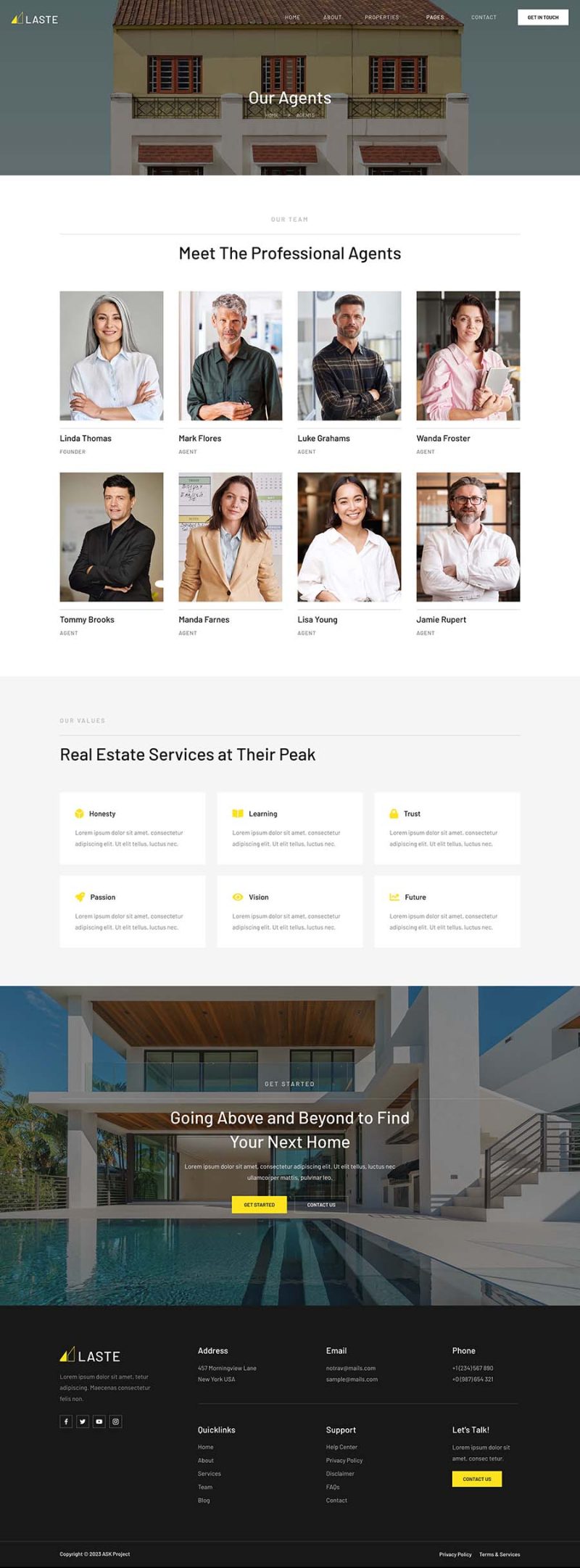 Agents — Laste - Real Estate & Property Elementor Template