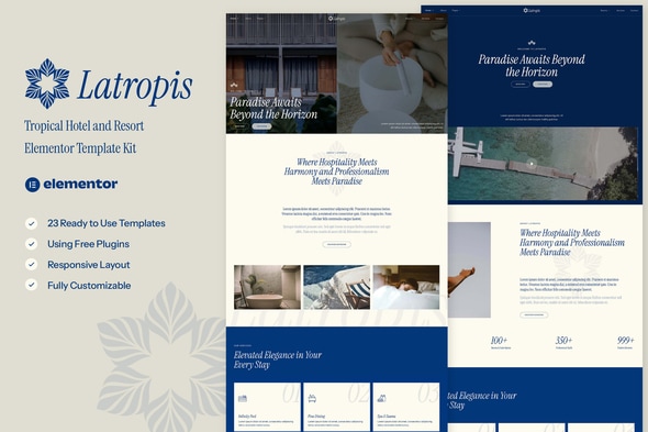 Latropis - Tropical Hotel & Resort Elementor Template — Elementor template kit cover