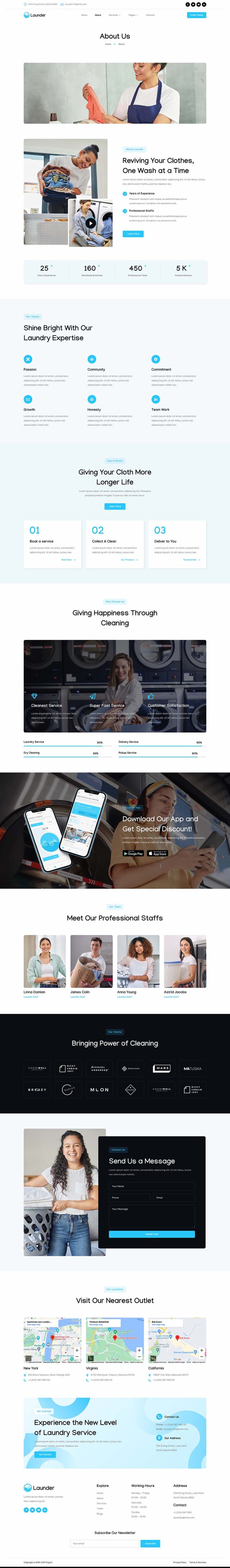 About — Launder - Laundry Service & Dry Cleaning Elementor Template
