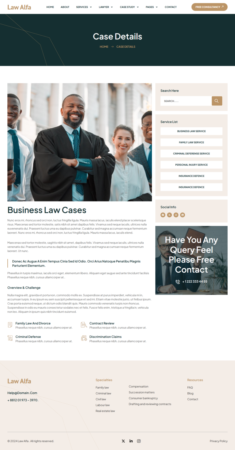 Case Details — LawAlfa - Law Firm & Lawyers Elementor Pro Elementor Template