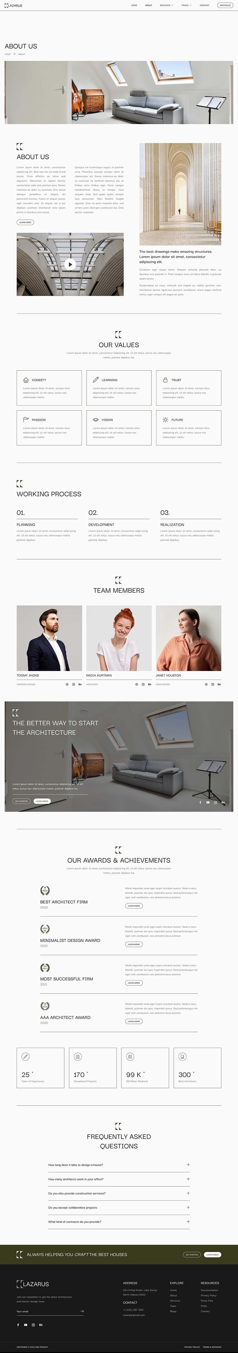 About — Lazarus - Architecture & Interior Design Elementor Template