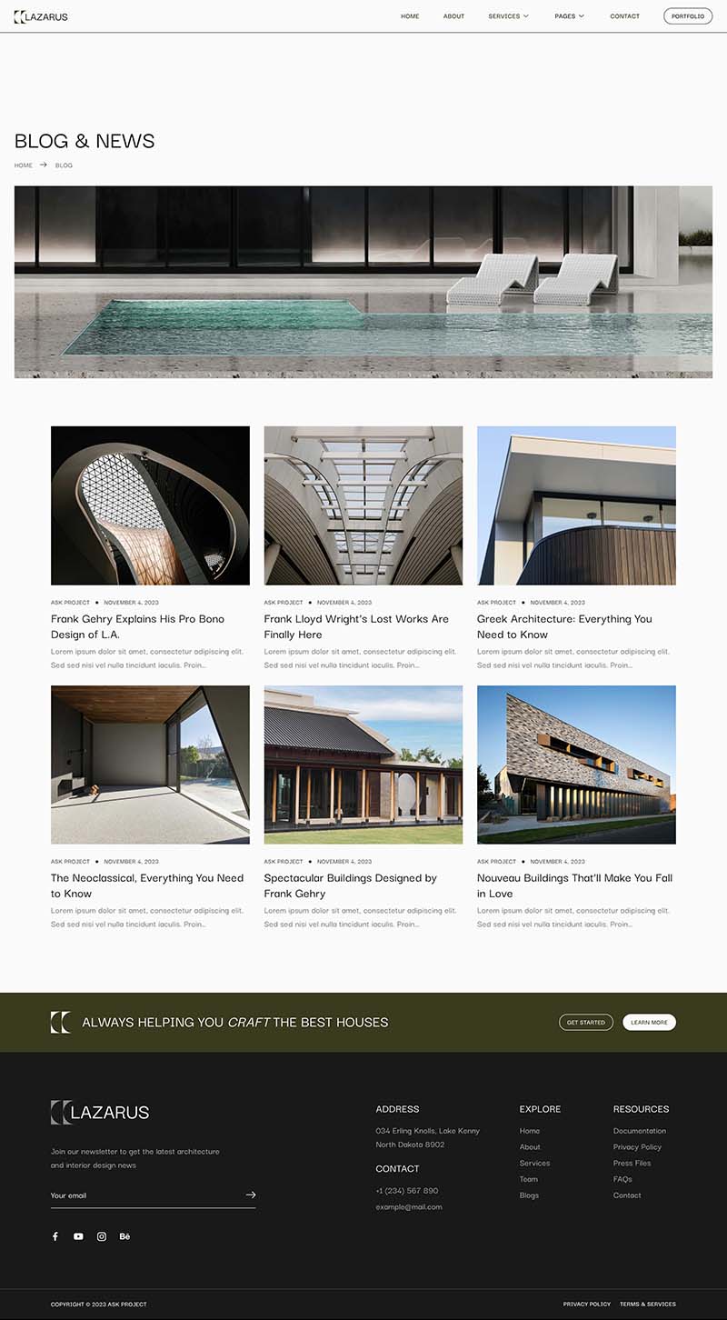 Blog — Lazarus - Architecture & Interior Design Elementor Template