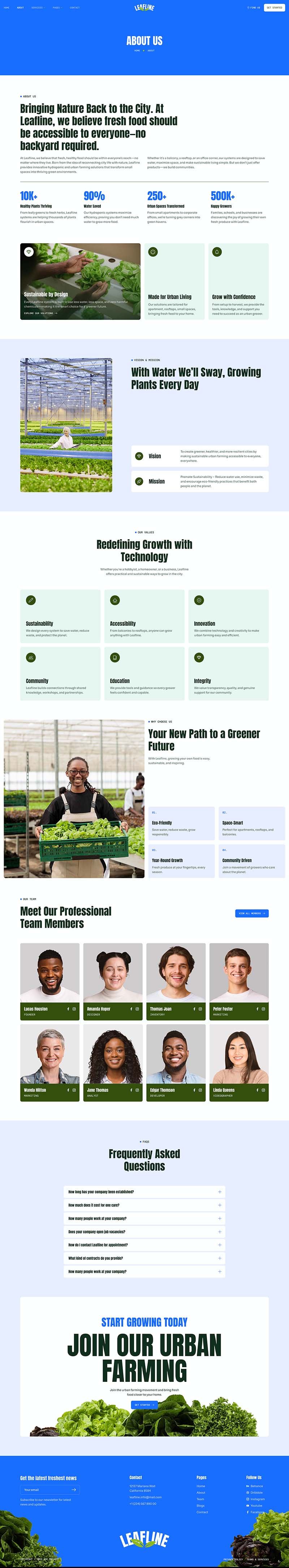 About — Leafline - Urban Farming & Hydroponics Elementor Template