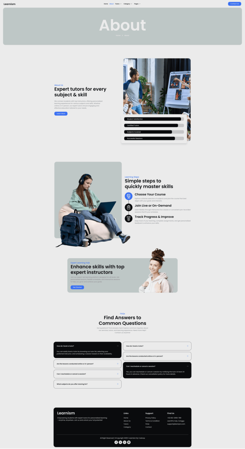 About — Learnism – Professional Online Courses Elementor Template