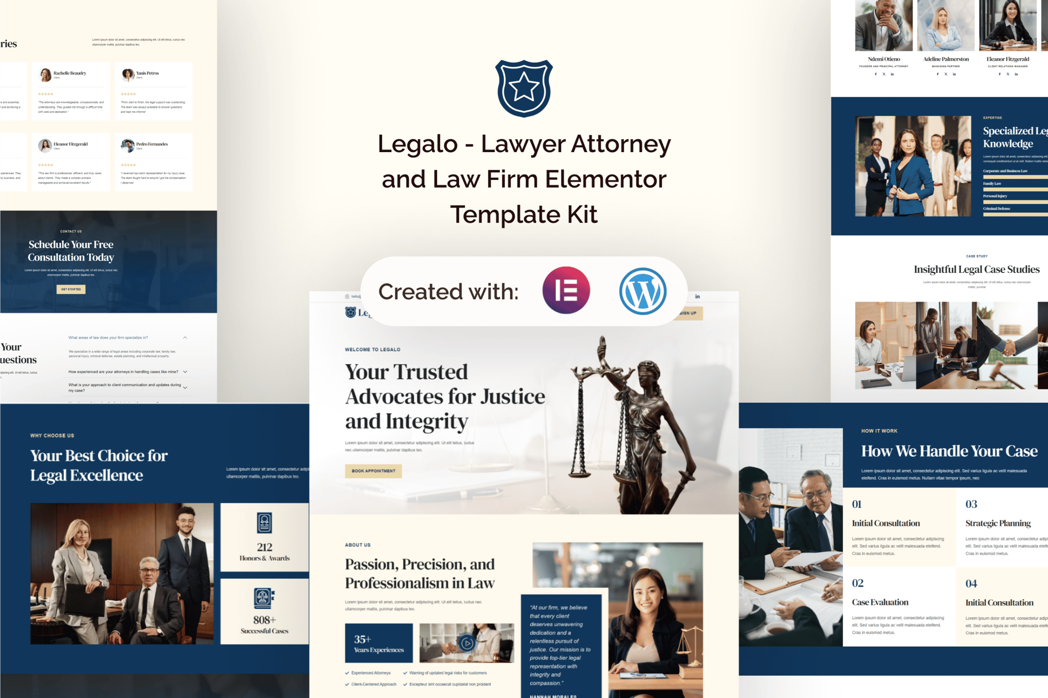 Legalo - Lawyer Attorney and Law Firm Elementor Template — Elementor template kit cover