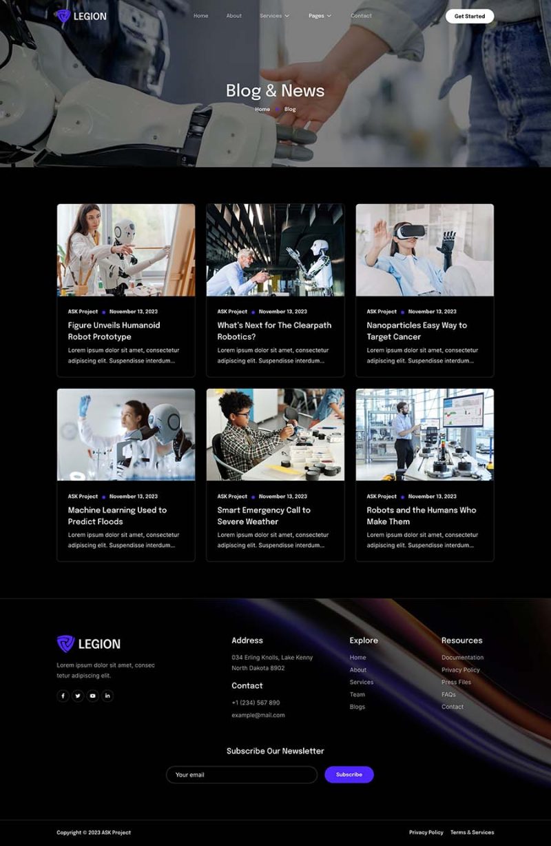 Blog — Legion - Artificial Intelligence & Robotics Elementor Template