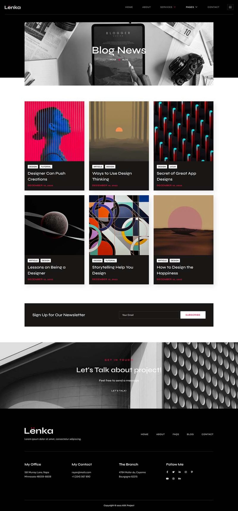 Blog — Lenka - Creative Digital Agency Elementor Template