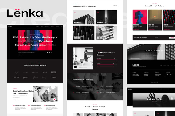 Lenka - Creative Digital Agency Elementor Template — Elementor template kit cover