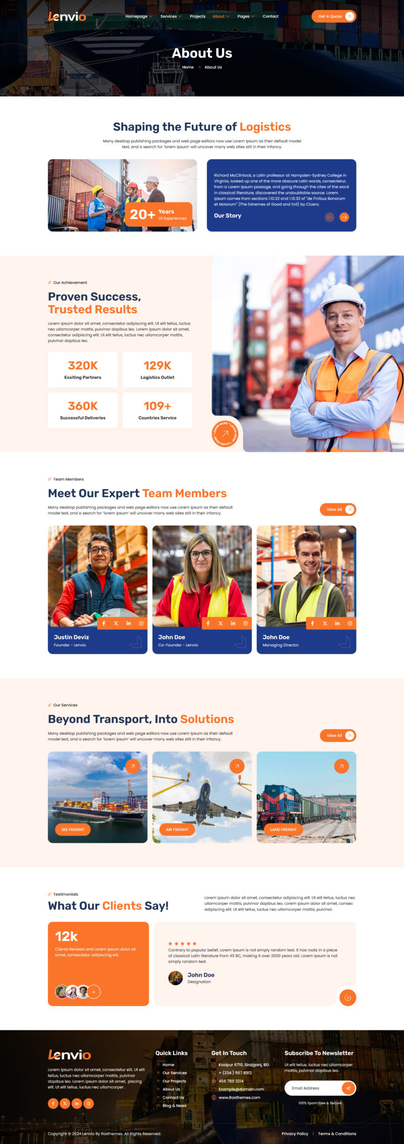 About — Lenvio - Logistics & Transport Service Elementor Template