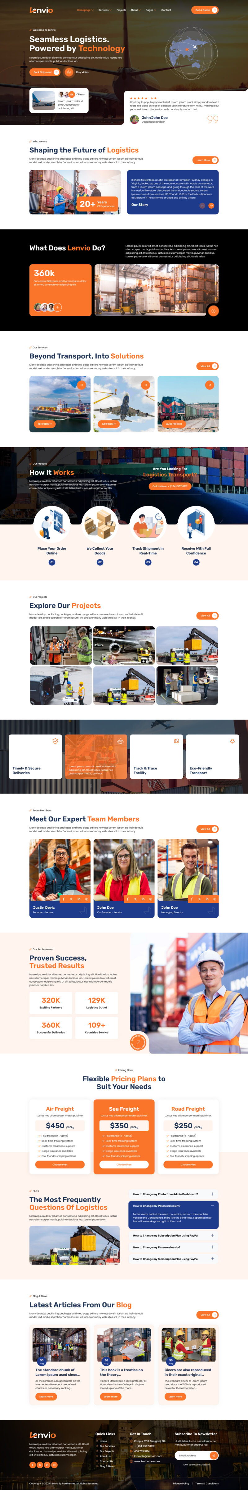 Home 01 — Lenvio - Logistics & Transport Service Elementor Template