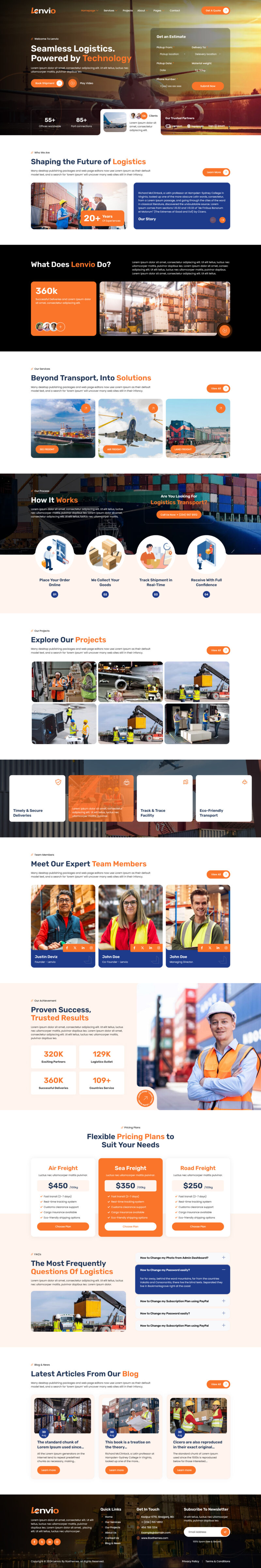 Home 02 — Lenvio - Logistics & Transport Service Elementor Template