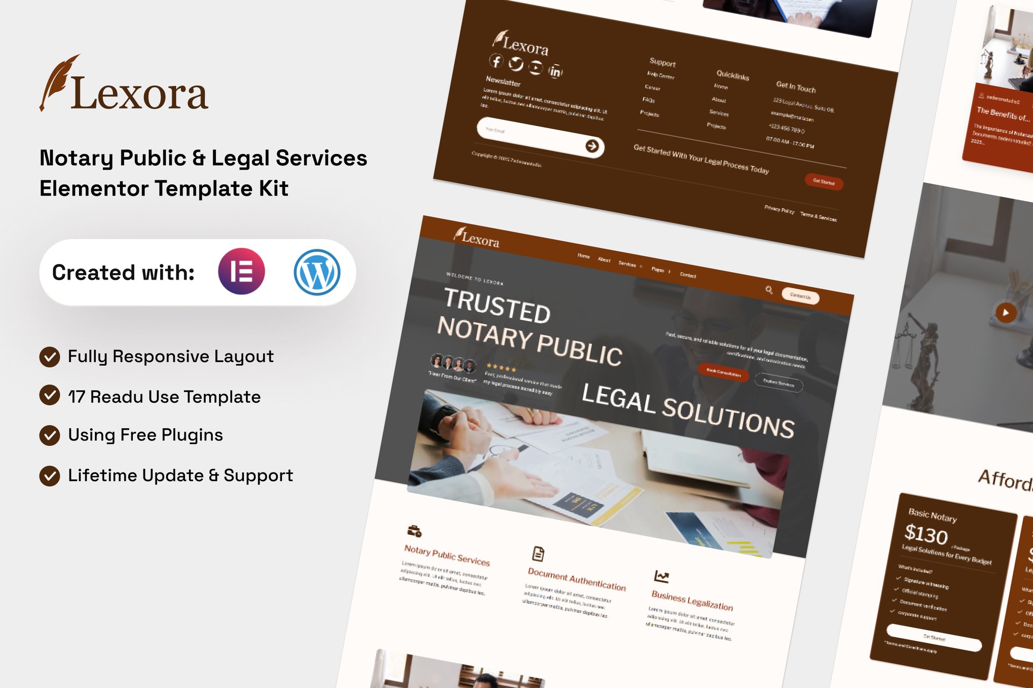 Lexora - Notary Public & Legal Services Elementor Template — Elementor template kit cover