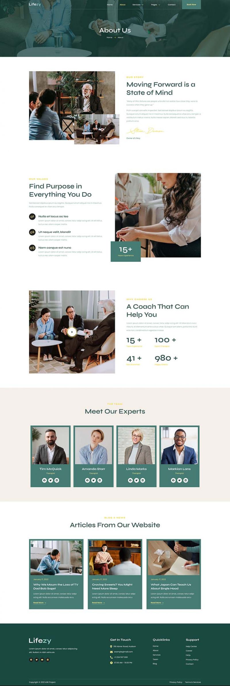 About — Lifezy - Life Coach & Counseling Elementor Template