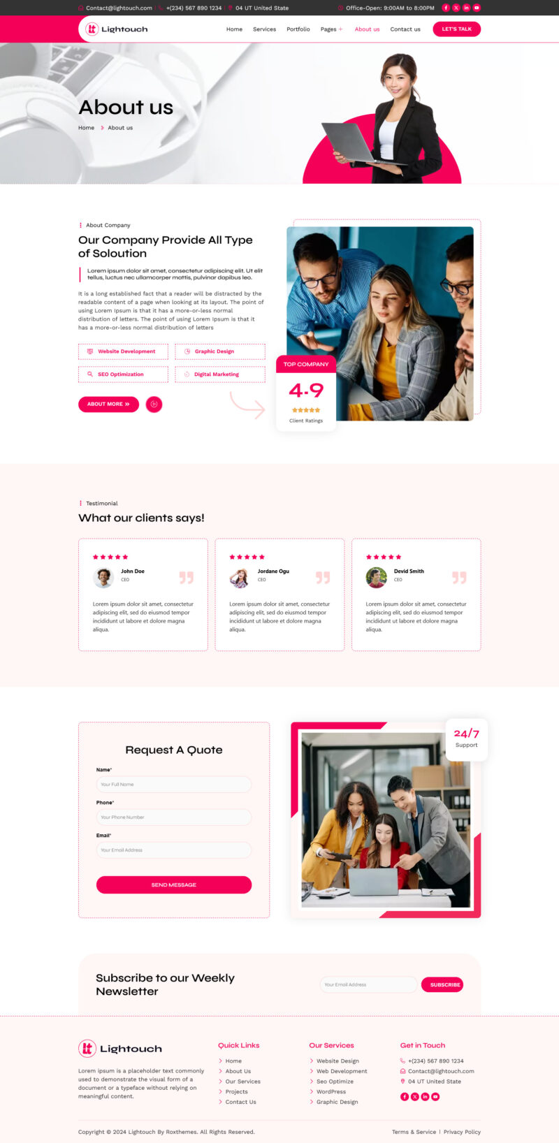About us — Lightouch - IT Solutions Elementor Template