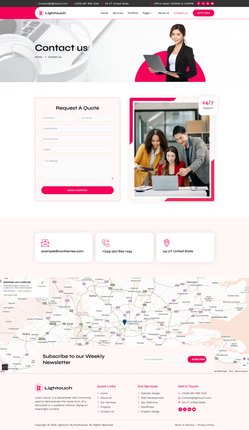 Contact us — Lightouch - IT Solutions Elementor Template