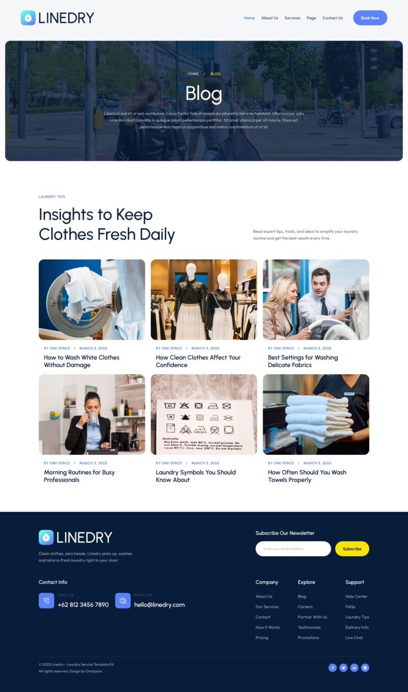 Blog — Linedry - Laundry Service Elementor Template