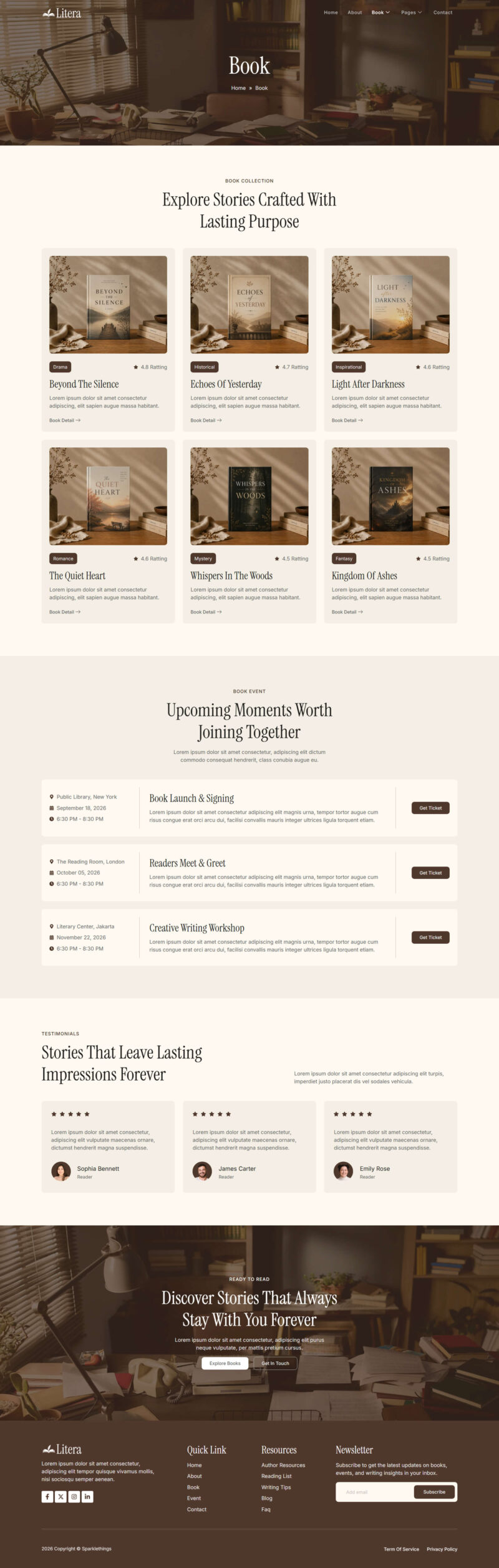 Book — Litera - Book Author & Writer Elementor Template