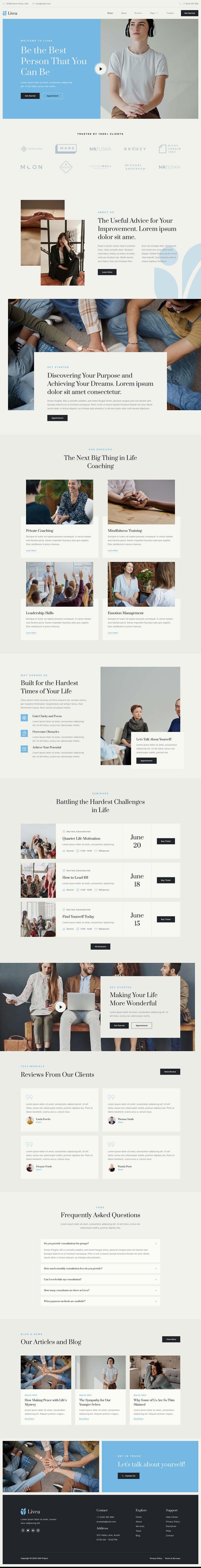 Home — Livea - Life Coach & Speaker Elementor Template