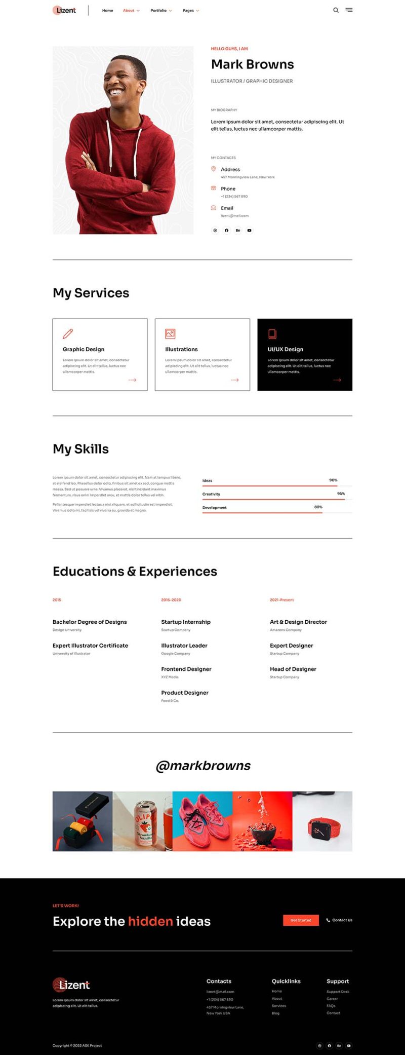 About Me — Lizent - Creative Digital Agency Elementor Template