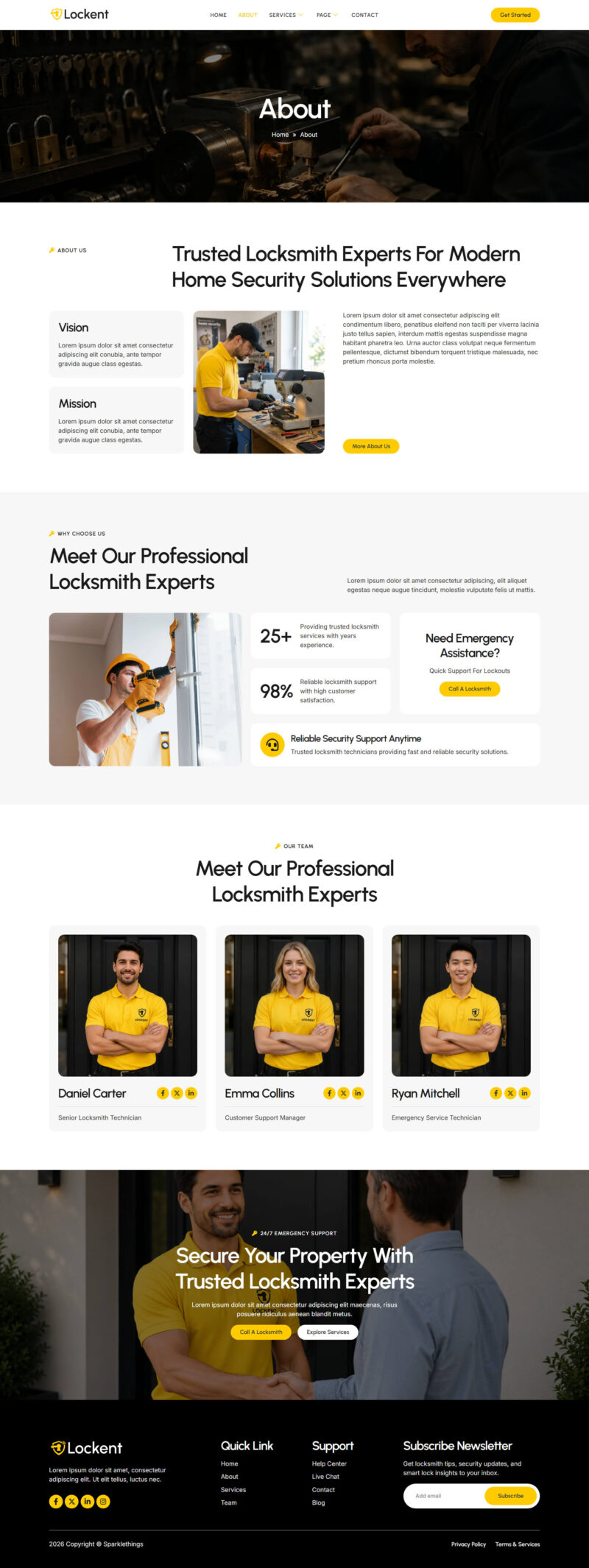 About — Lockent - Locksmith & Key Maker Service Elementor Template