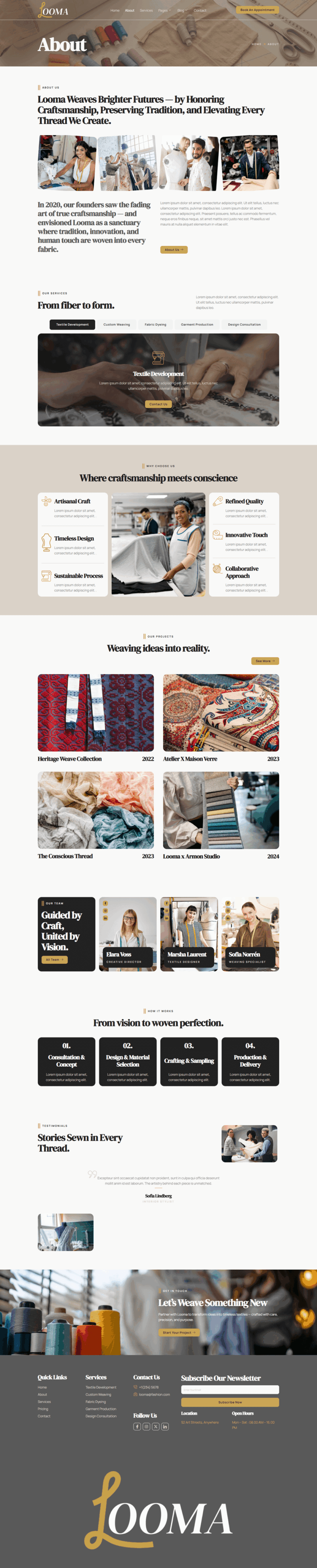 About — Looma - Textile Garment Industry Elementor Template