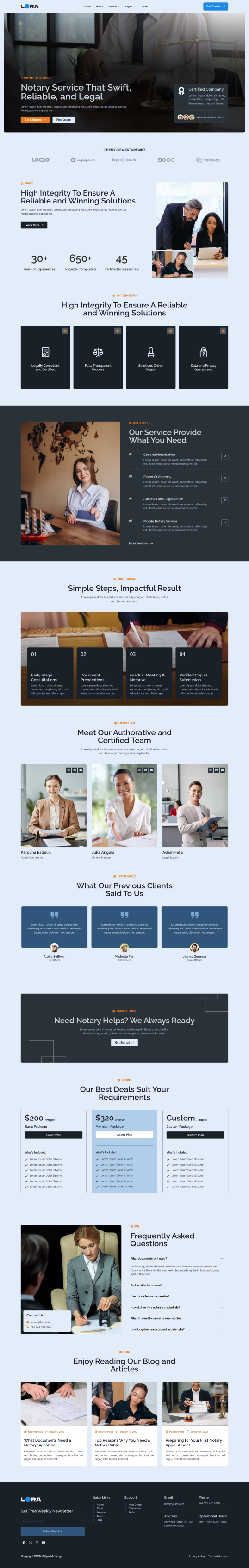 Home — Lora - Notary Public & Legal Services Elementor Template
