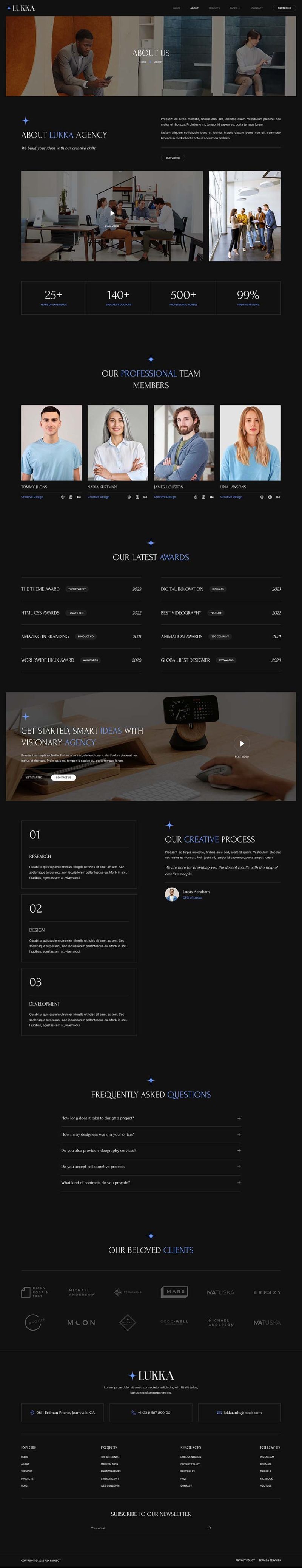 About — Lukka - Creative Agency Elementor Template