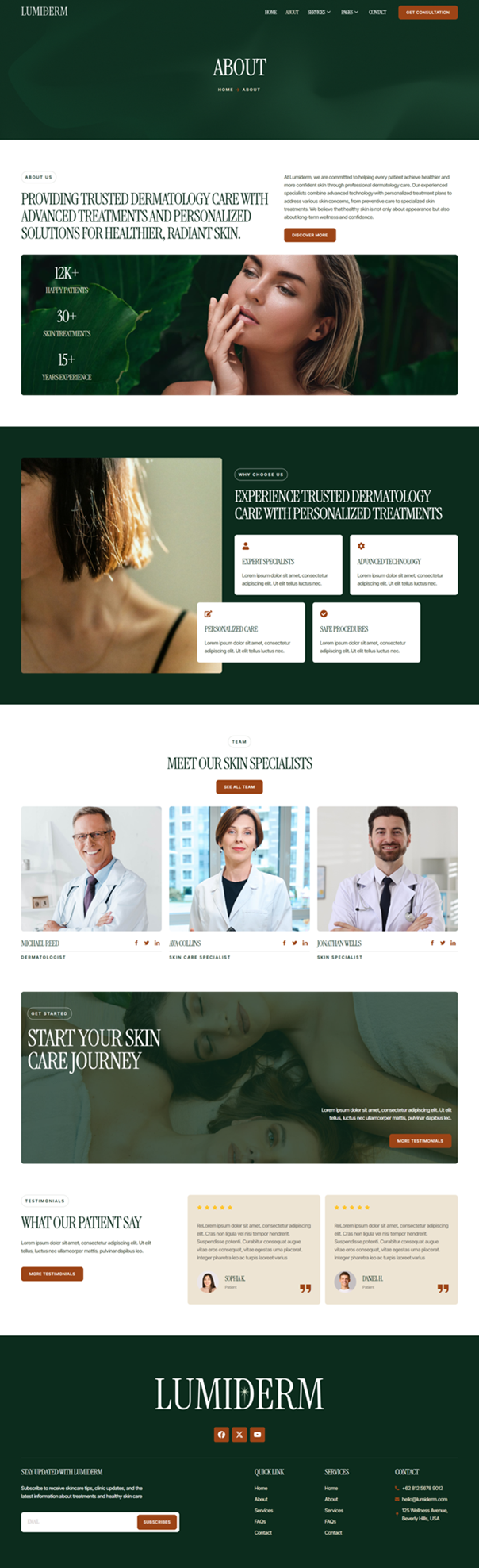 About — Lumiderm - Dermatology Clinic Elementor Template
