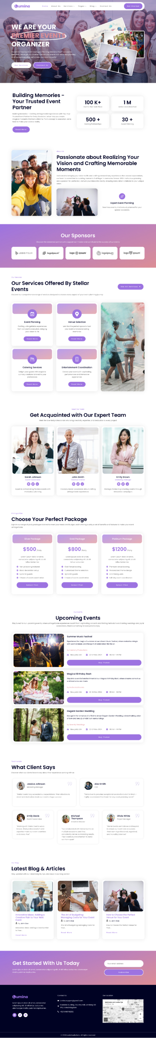 Home — Lumina - Event Planner & Organizer Elementor Template