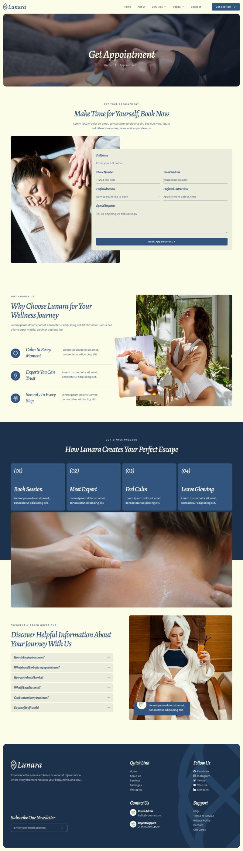 Appointment — Lunara - Beauty Spa Wellnes Elementor Template