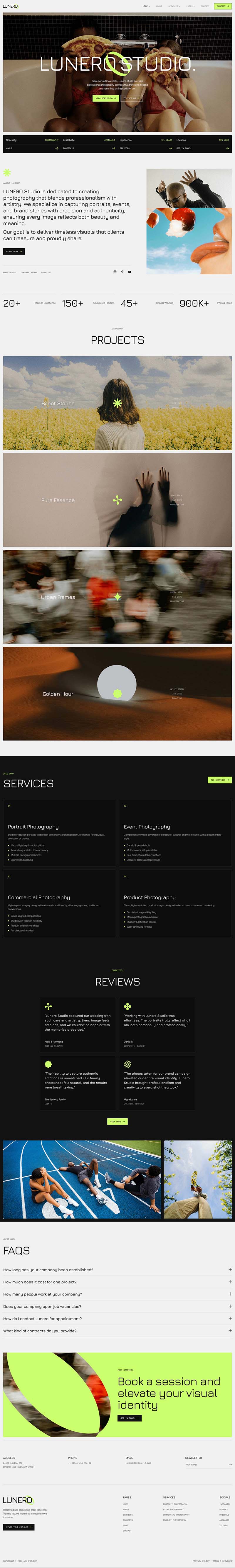 Home 02 — Lunero - Photography Studio & Portfolio Elementor Template