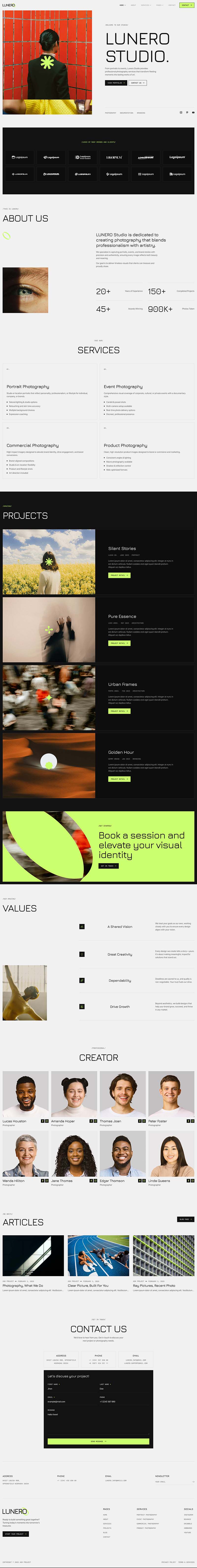 Home 03 — Lunero - Photography Studio & Portfolio Elementor Template