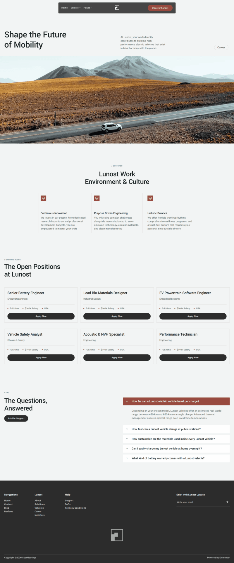 Career — Lunost – Electric Vehicle Cars Elementor Template