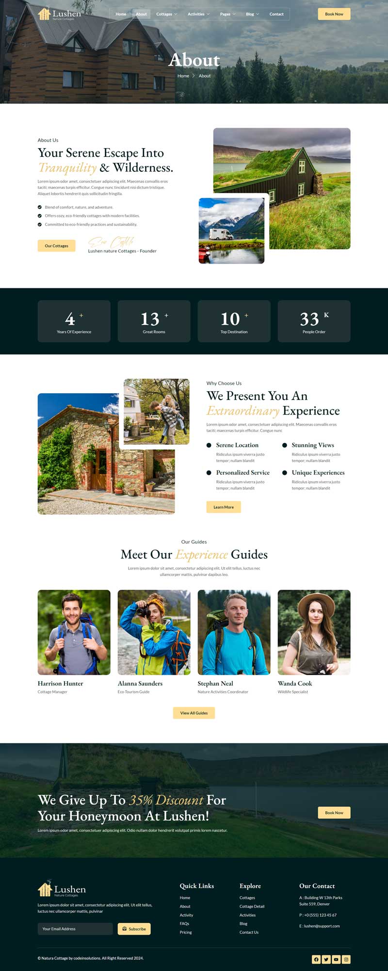 About — Lushen - Nature Cottage Elementor Template