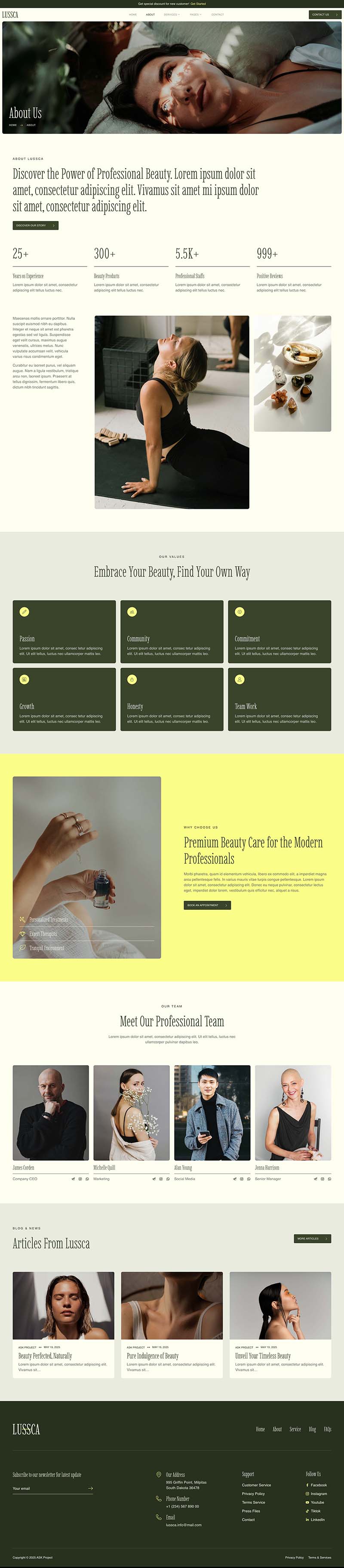 About — Lussca - Beauty Spa & Wellness Elementor Template