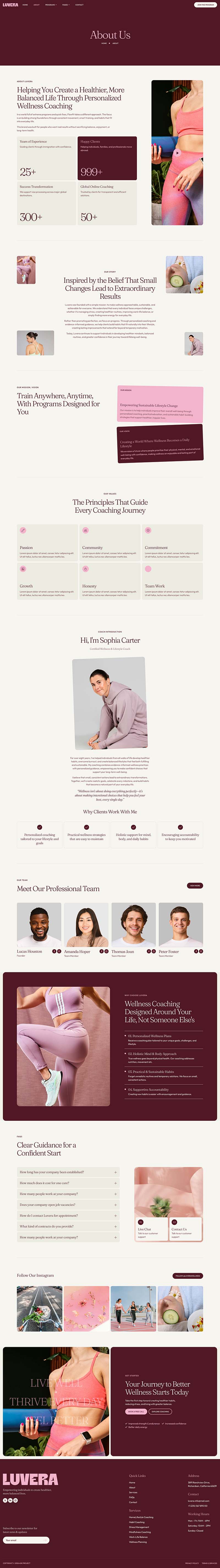 About — Luvera – Wellness & Lifestyle Coach Elementor Template