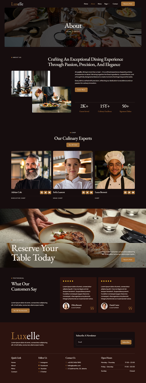 About — Luxelle - Luxury Restaurant Elementor Template