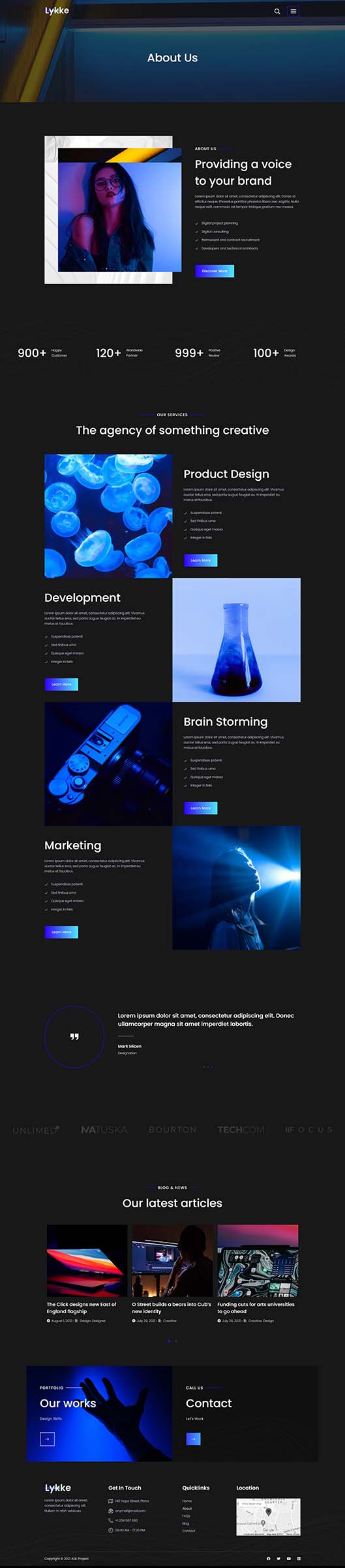 About — Lykke - Creative Agency Elementor Template