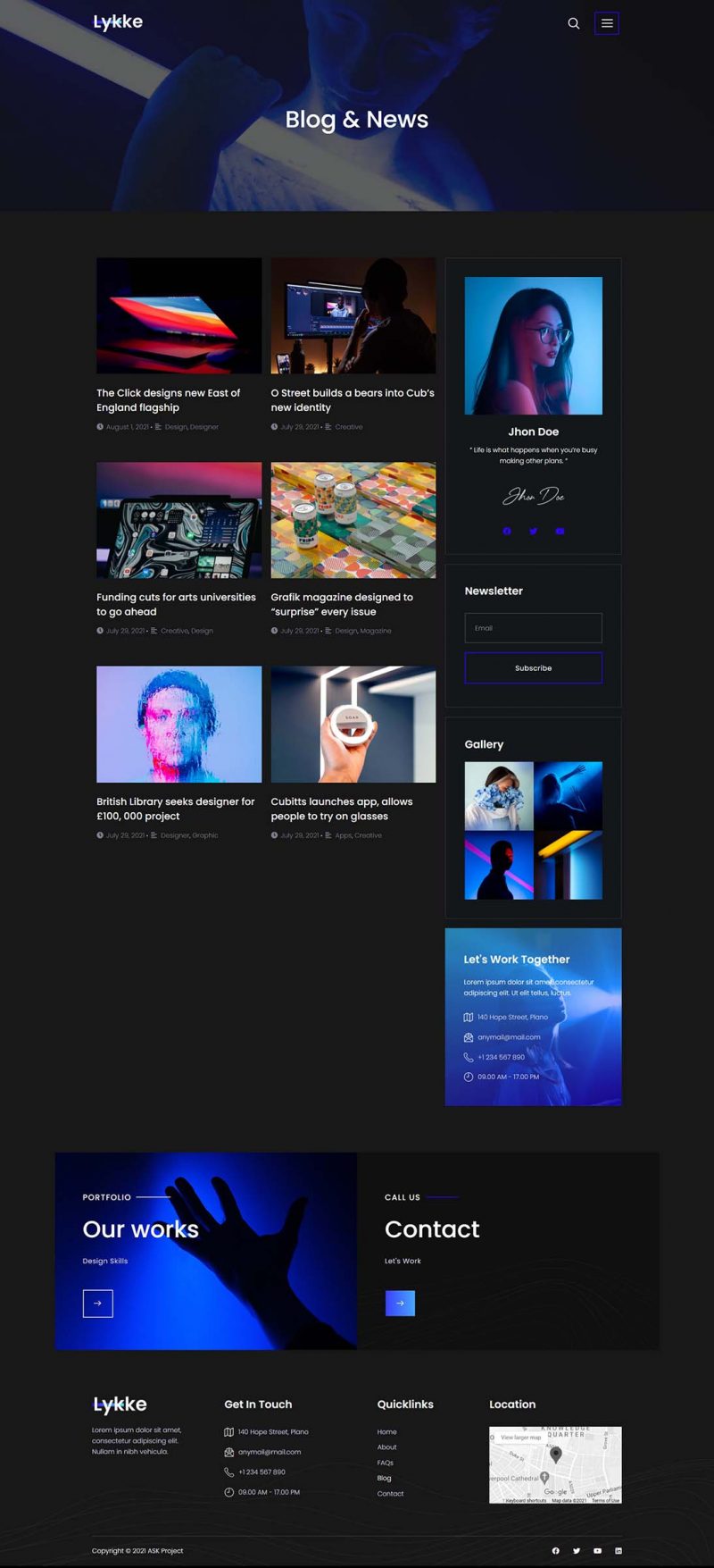 Blog — Lykke - Creative Agency Elementor Template