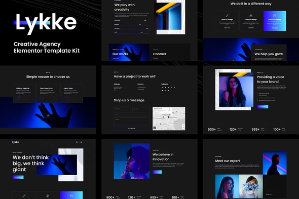 Lykke - Creative Agency Elementor Template — Elementor template kit cover