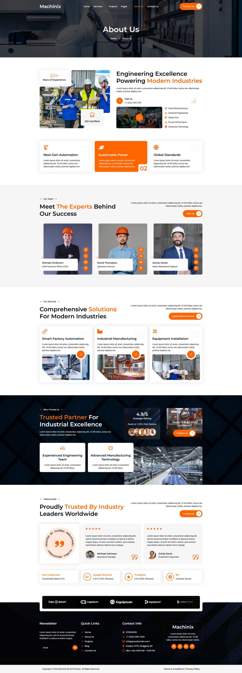 About Us — Machinix - Modern Factory & Industrial Elementor Template
