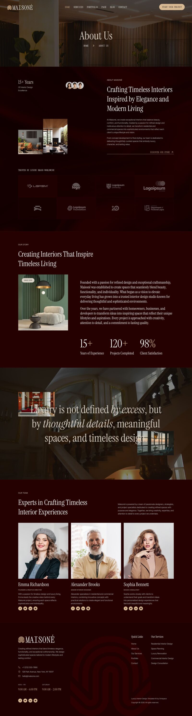 About Us — Maisone - Luxury Interior Design Elementor Template